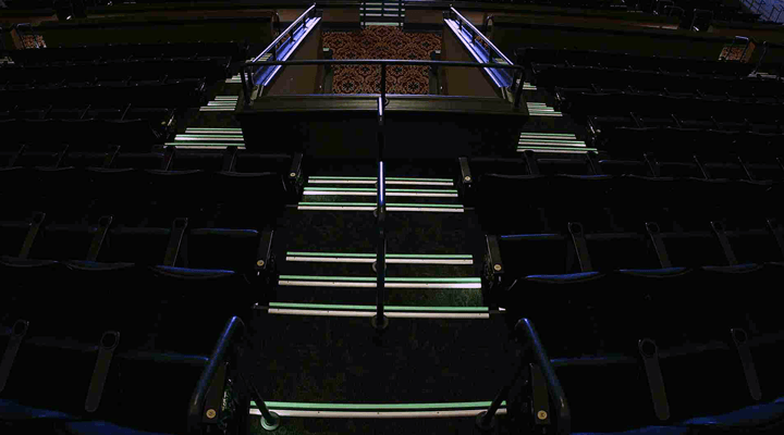 Glow in the dark strips for theatres