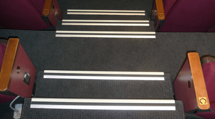 movie theater luminiscent stair strips