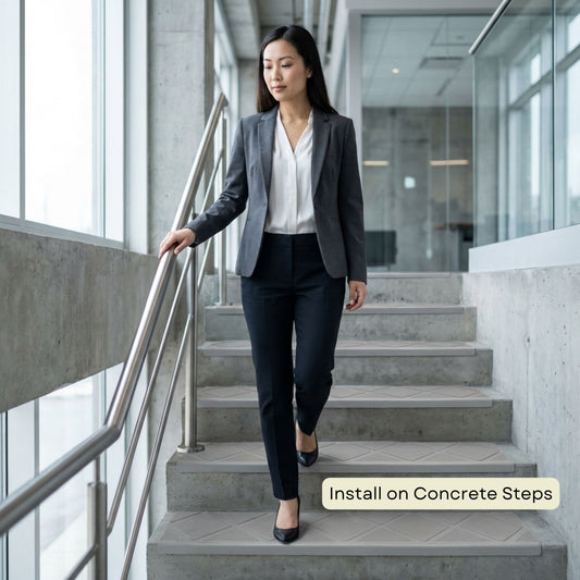 non-slip stair treads grey concrete stairs