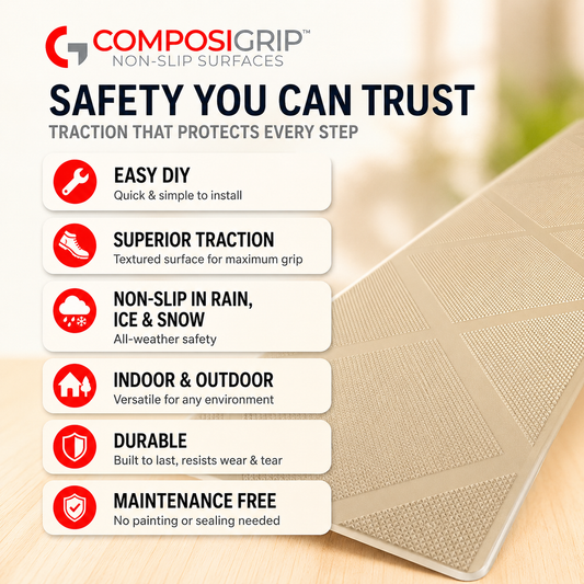 Benefits of Beige Slip Resistant Stair Tread Covers