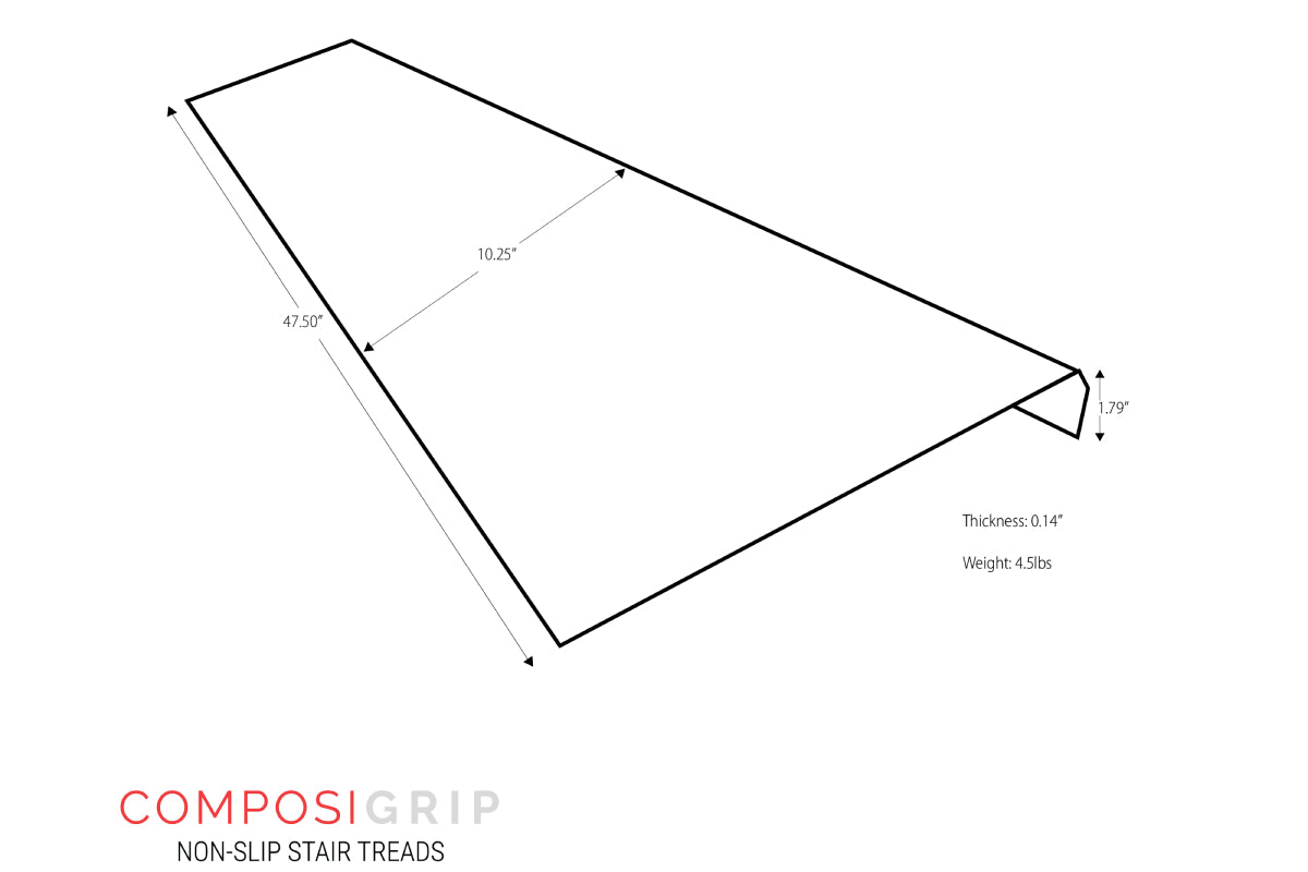 ComposiGrip Non Slip Stair Tread - Beige 48"