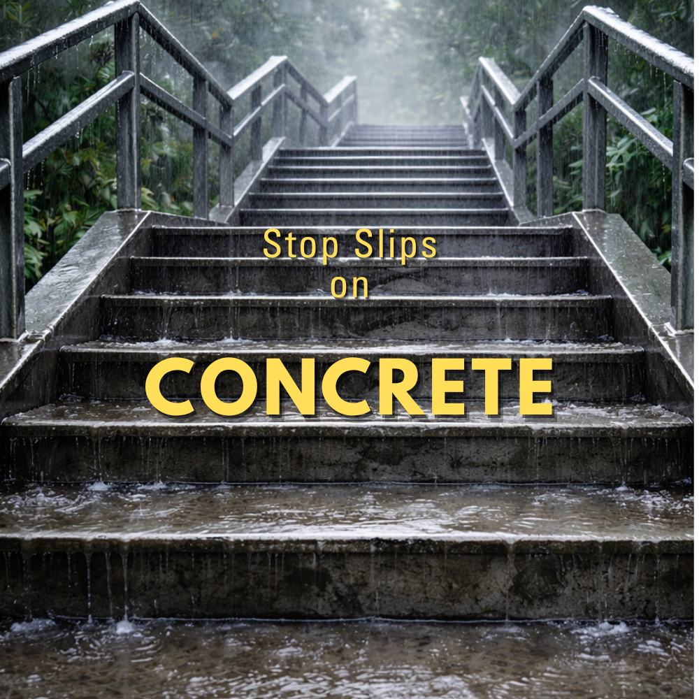Non-Slip Stair Treads for Wet & Icy Concrete Stairs