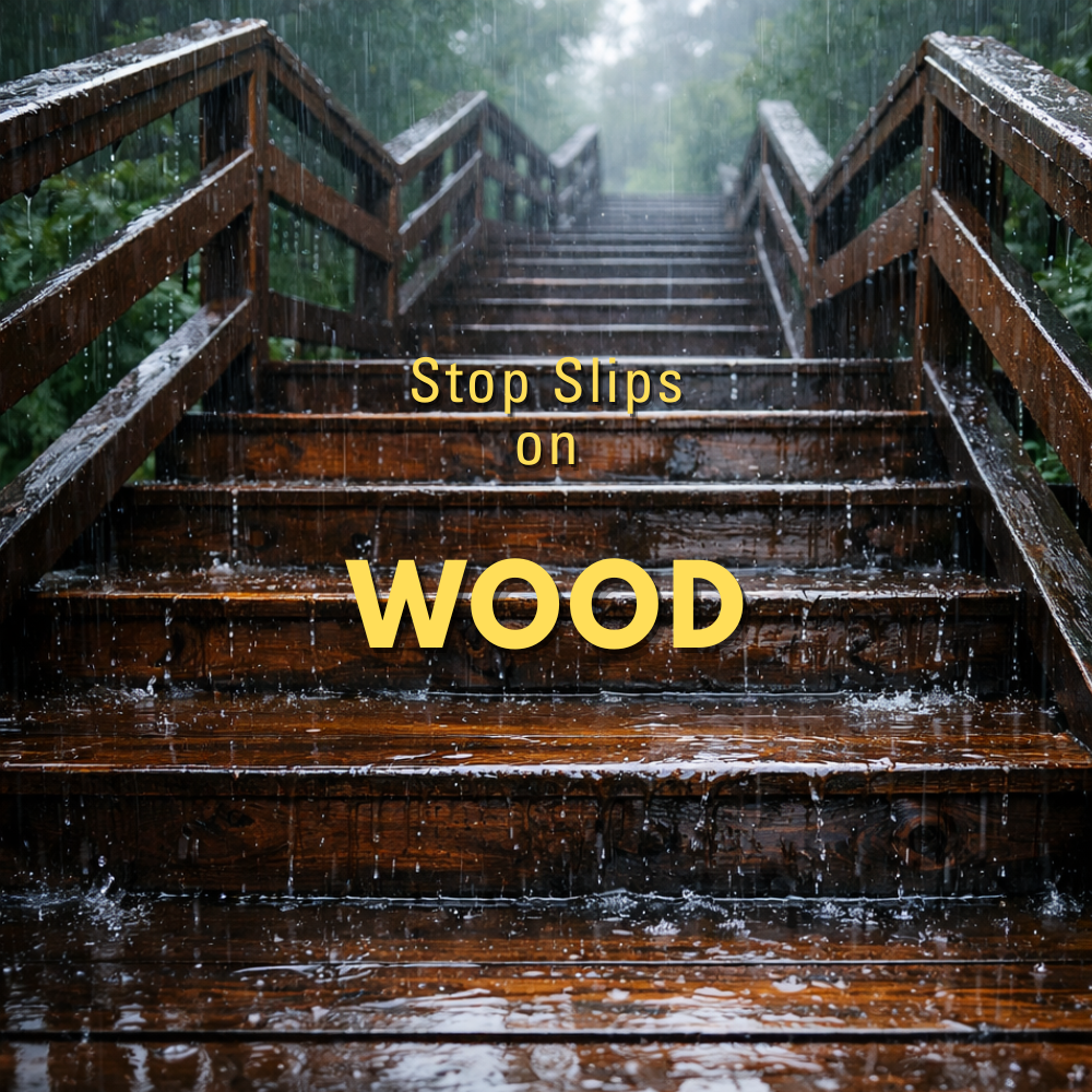 Anti-Slip Stair Treads for Wet & Icy Wooden Stairs | Prevent Slips
