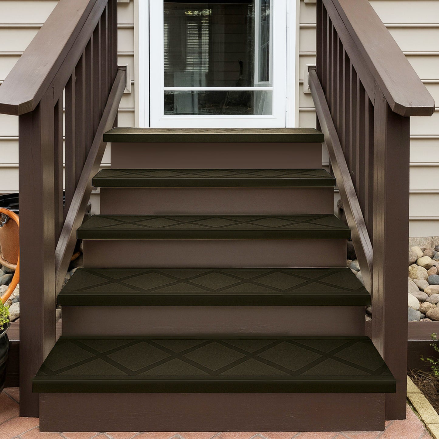 Black ComposiGrip™ Non Slip Stair Tread Covers - 48" Wide
