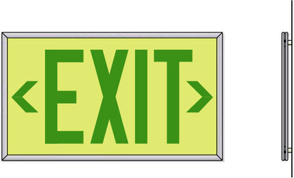 Ecoglo® EX Standard Luminescent Exit Signs - 50 Foot Rated Visibility with Green Letters