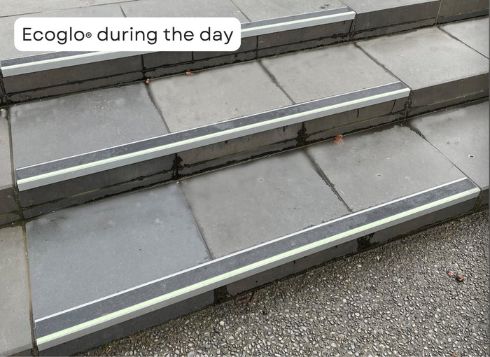 Ecoglo yellow stair safety solution for healthcare facilities