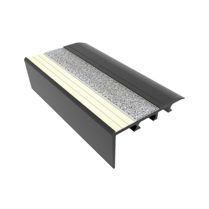 Ecoglo® C4261 Gray Anodized Photoluminescent Non-Slip Carpet Stair Nosing 2.7 Inch