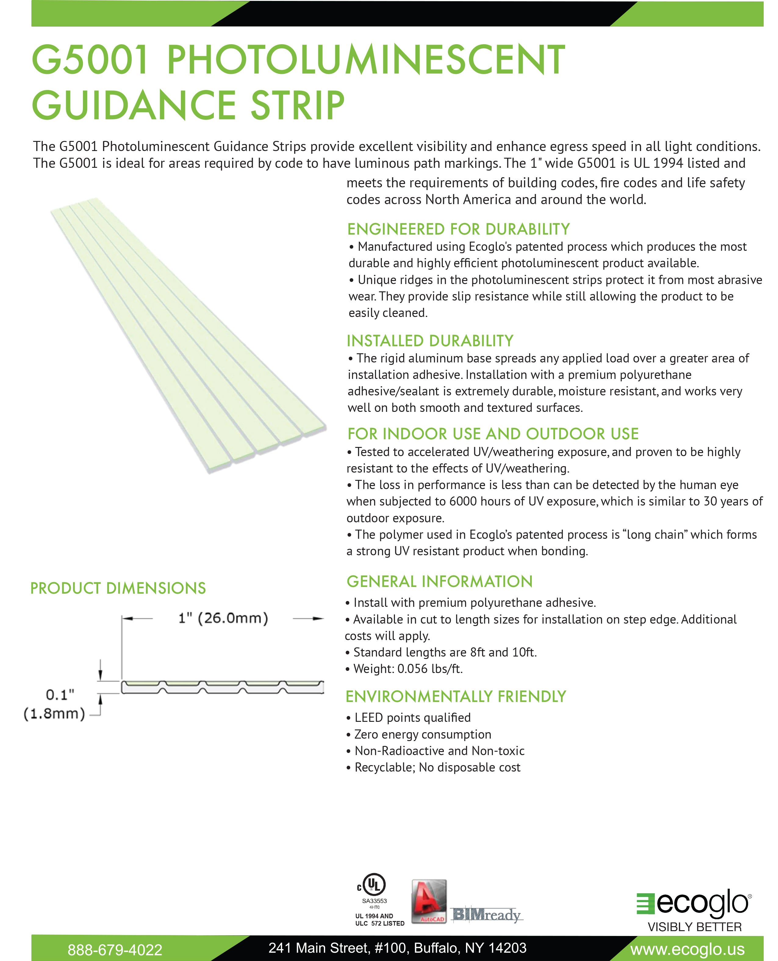 Ecoglo G5001 Photoluminescent Guidance Strip Installation