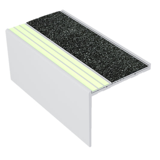 Ecoglo® RF7B171 Black Photoluminescent Resilient Flooring Stair Nosing | RF7B-E30