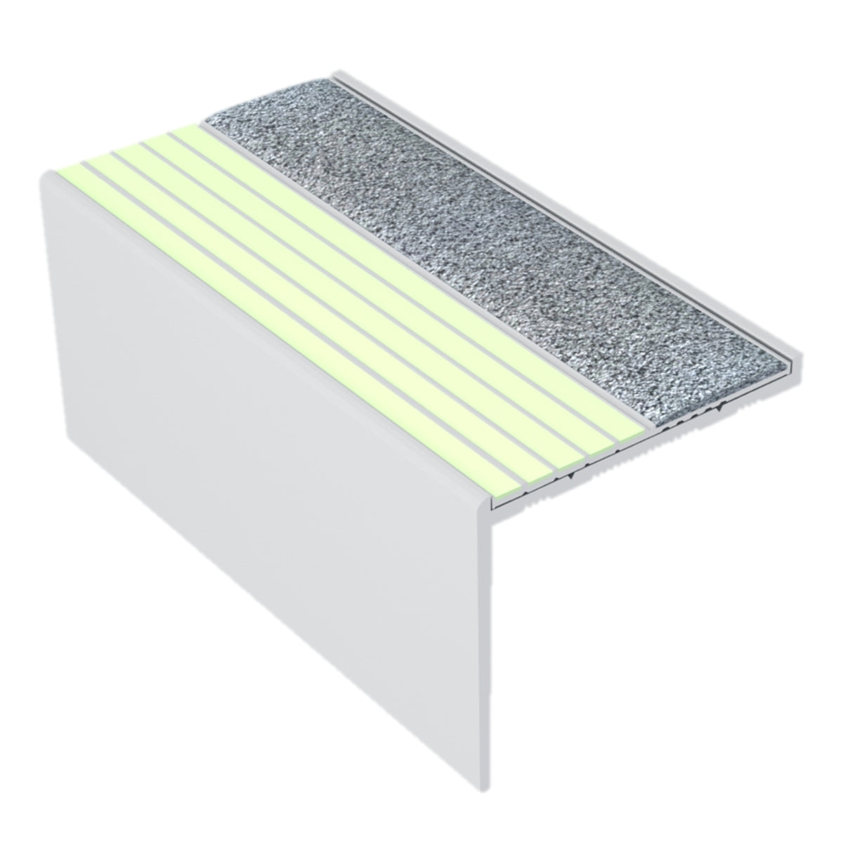 Ecoglo® RFA7B161 Gray Photoluminescent Resilient Flooring Stair Nosing | RF7B-E40