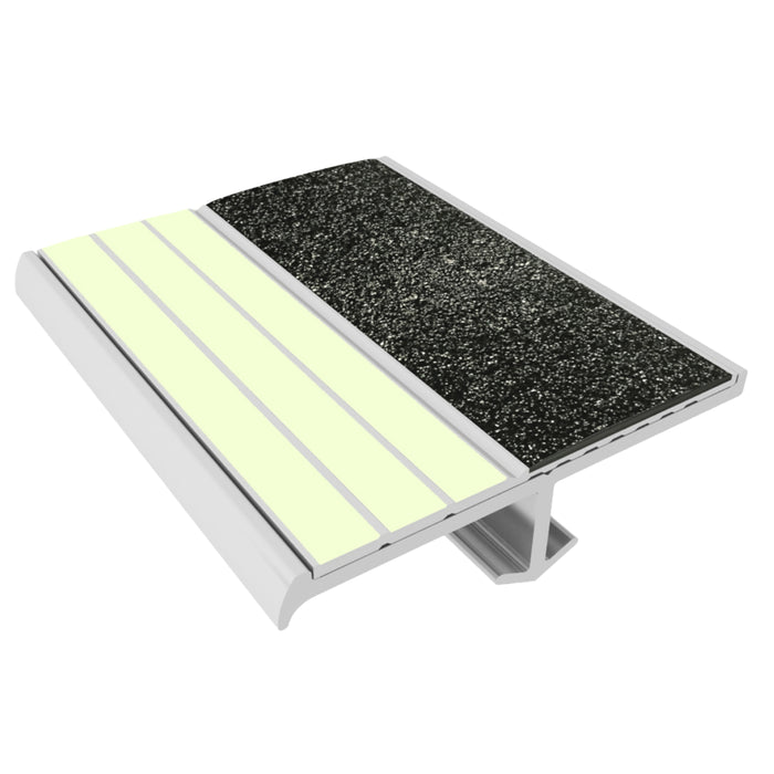 Ecoglo black cast-in-place stair nosing for government and public buildings