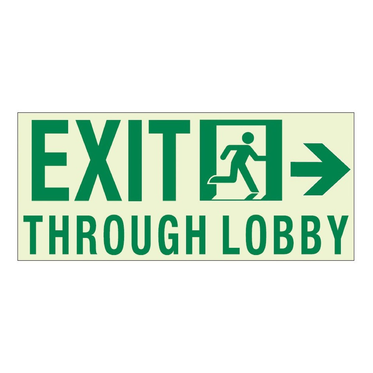 Glow In The Dark THROUGH LOBBY EXIT Sign - Running Man RIGHT Arrow ...