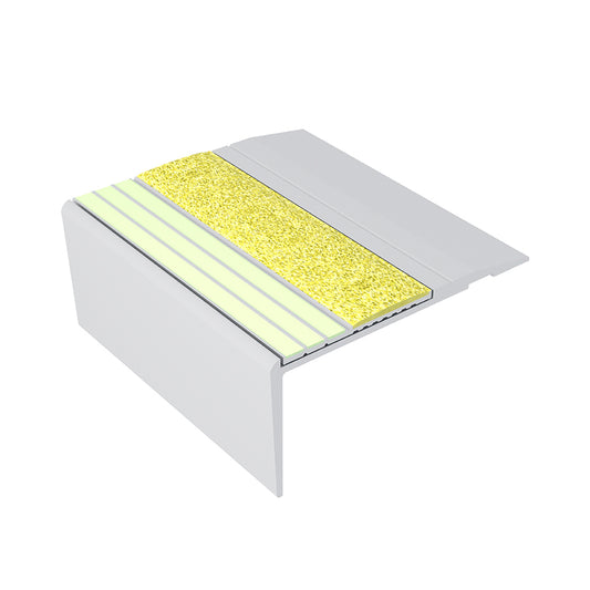 Ecoglo® F4151 Photoluminescent 2.7 Inch Flat Stair Nosing | Yellow Insert