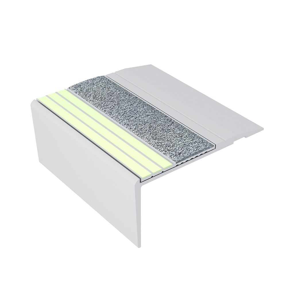 Ecoglo F4161 gray photoluminescent flat stair nosing