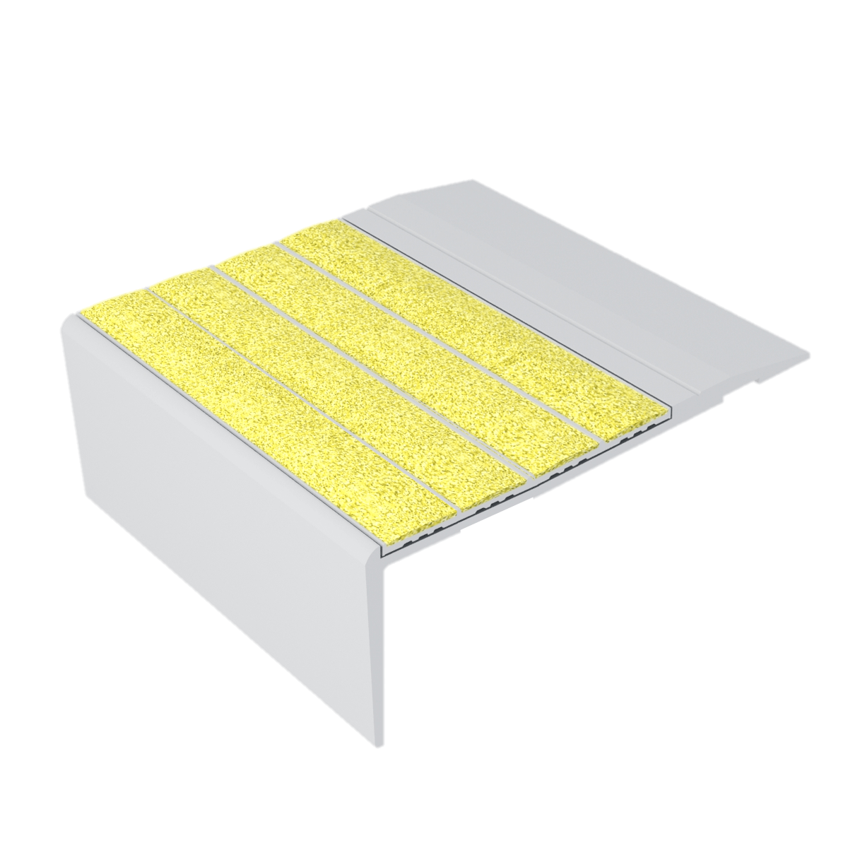 Ecoglo® F4B-N30, 3.2 in Aluminized Aluminum Flat Non-Slip Stair Nosing for Egress Safety