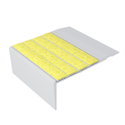 Ecoglo® F4B-N30, 3.2 in Aluminized Aluminum Flat Non-Slip Stair Nosing for Egress Safety