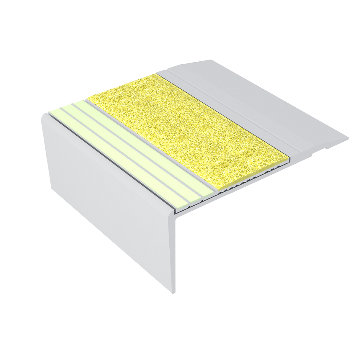 Ecoglo® F4B-E30, 3.2" Wide Photoluminescent Flat Stair Nosing for Egress Safety