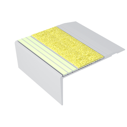 Ecoglo® F4B-E30, 3.2" Wide Photoluminescent Flat Stair Nosing for Egress Safety