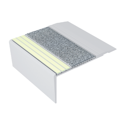 Ecoglo® F4B-E30, 3.2" Wide Photoluminescent Flat Stair Nosing for Egress Safety