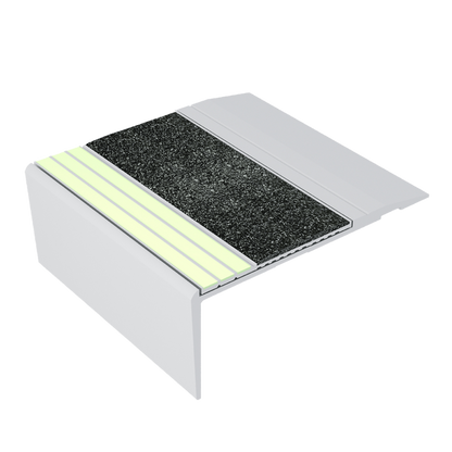 Ecoglo® F4B-E30, 3.2" Wide Photoluminescent Flat Stair Nosing for Egress Safety