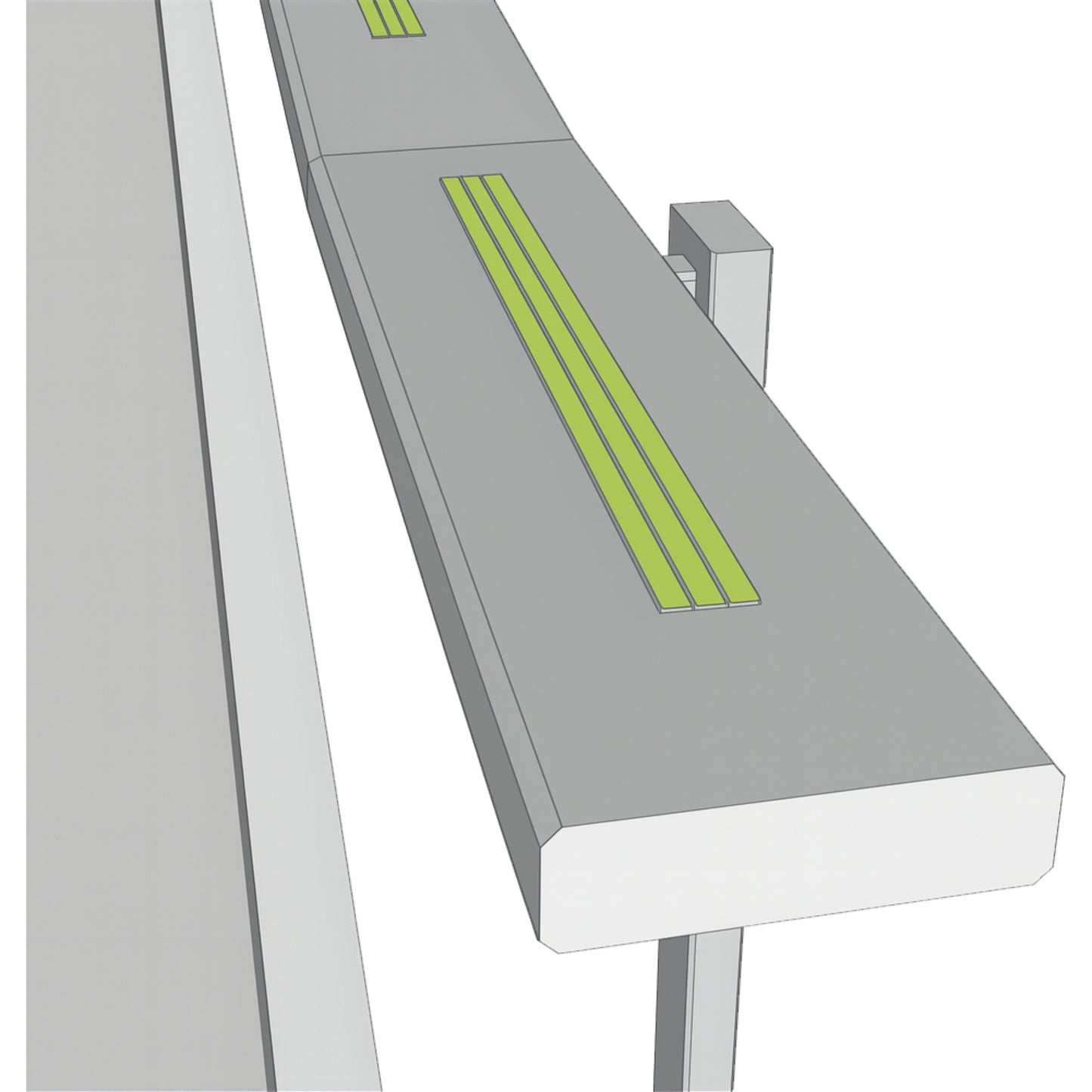 Ecoglo G3001 guidance strip installed on a handrail