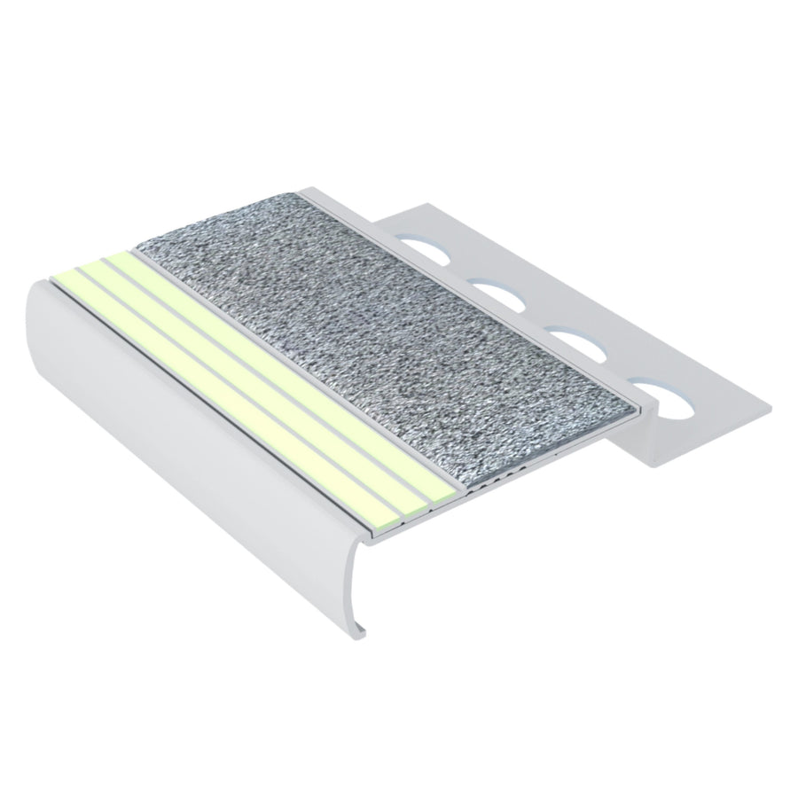 Ecoglo M4161.10 gray photoluminescent tile stair nosing