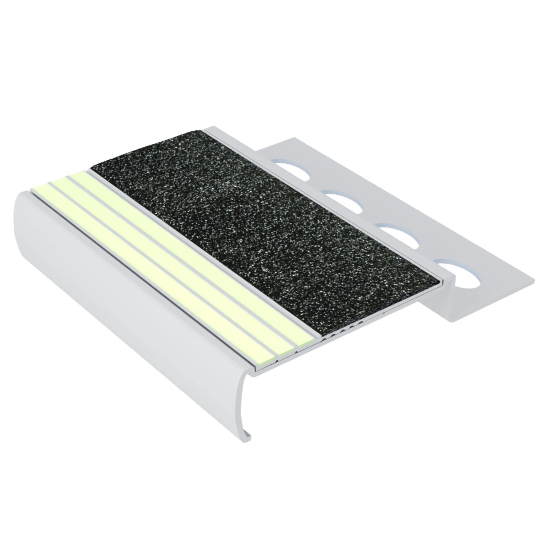 M4171.10 Black Photoluminescent Tile Nosing, 8 FT | Ecoglo® M4.10-E30 Series