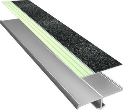 Ecoglo® S4061 Gray Luminescent Cast In Place Stair Nosing | S4-E30