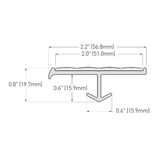 Ecoglo® S4070 Black 2.2" Cast-in-Place Stair Nosing | S4-N30