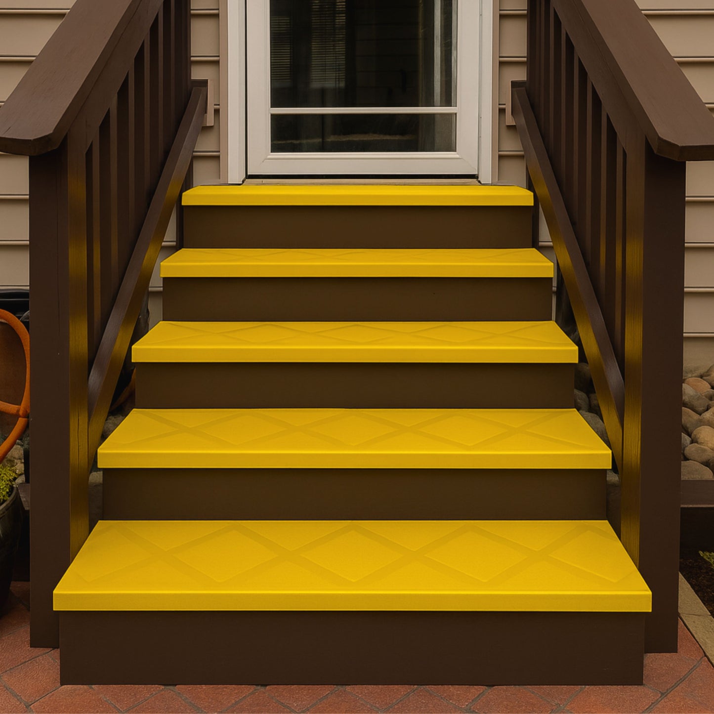 Safety Yellow ComposiGrip™ Non-Slip Stair Tread Covers - 48" Wide